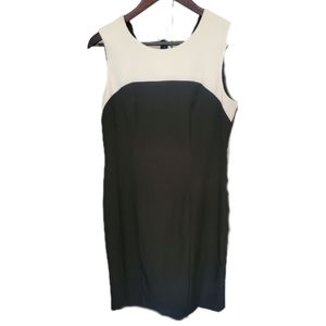 Kasper Black & White Sleeveless Dress (Size: US 4)